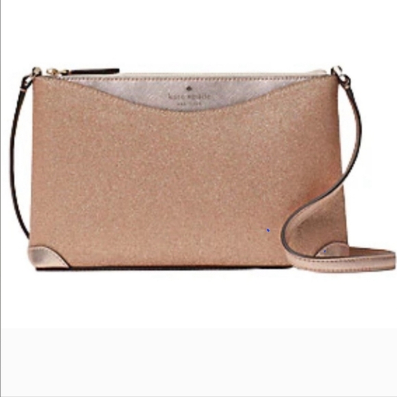 kate spade Handbags - Kate Spade EUC rose gold shimmer crossbody.